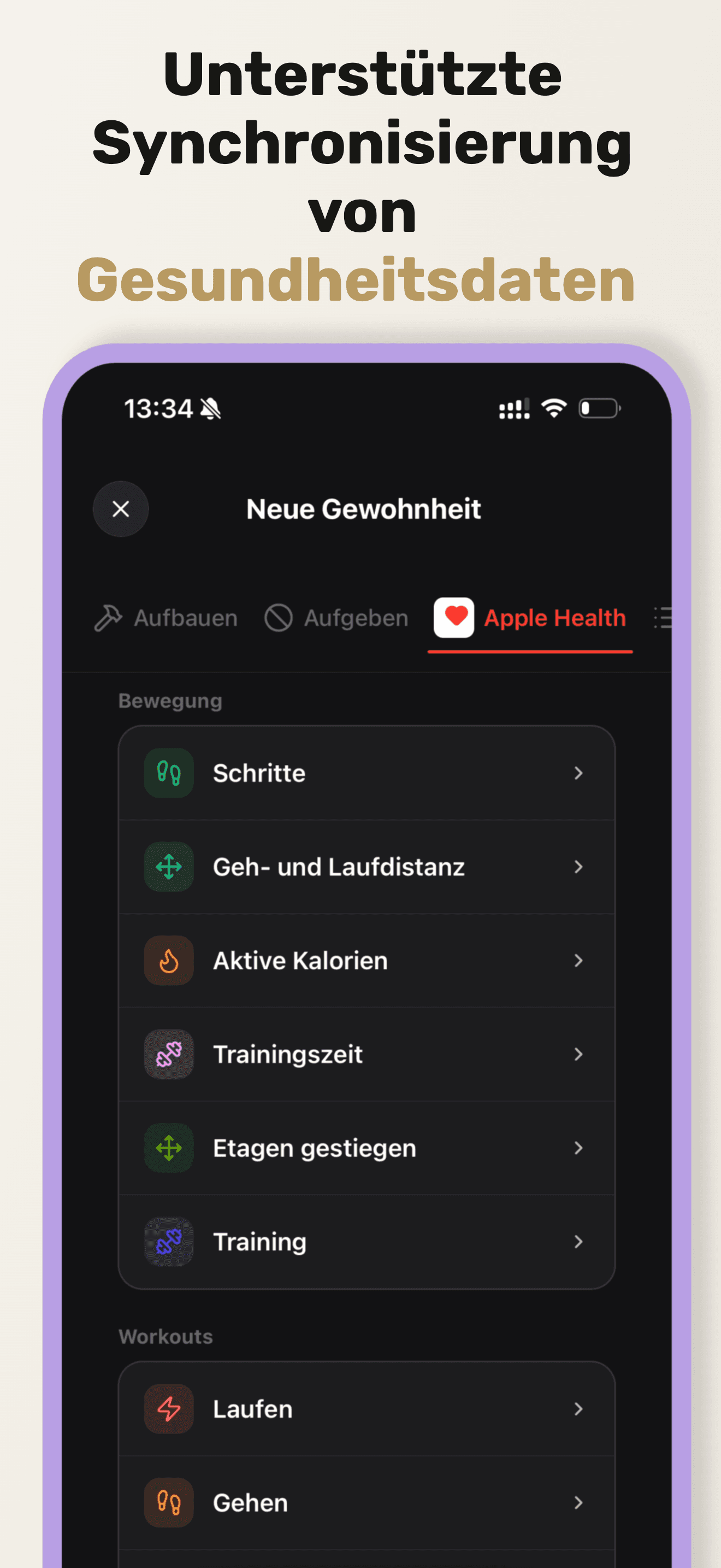 Apple-Health-Gewohnheiten auf diesem Gerät