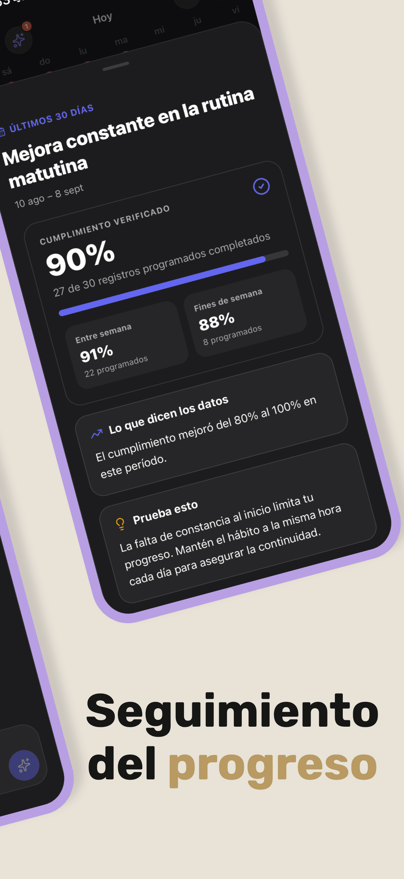 Insights de hábitos y patrones de progreso diario